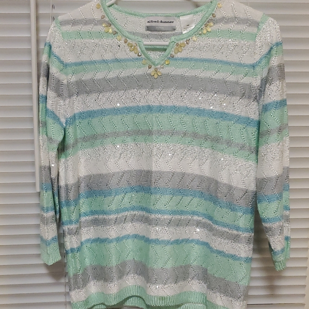 Alfred Dunner Striped Sweater
